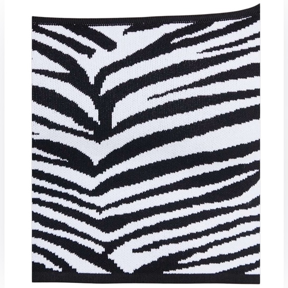 NEW, Michael Kors, Zebra Jacquard Cropped Cami Top, Medium, Black, White - Picture 8 of 12